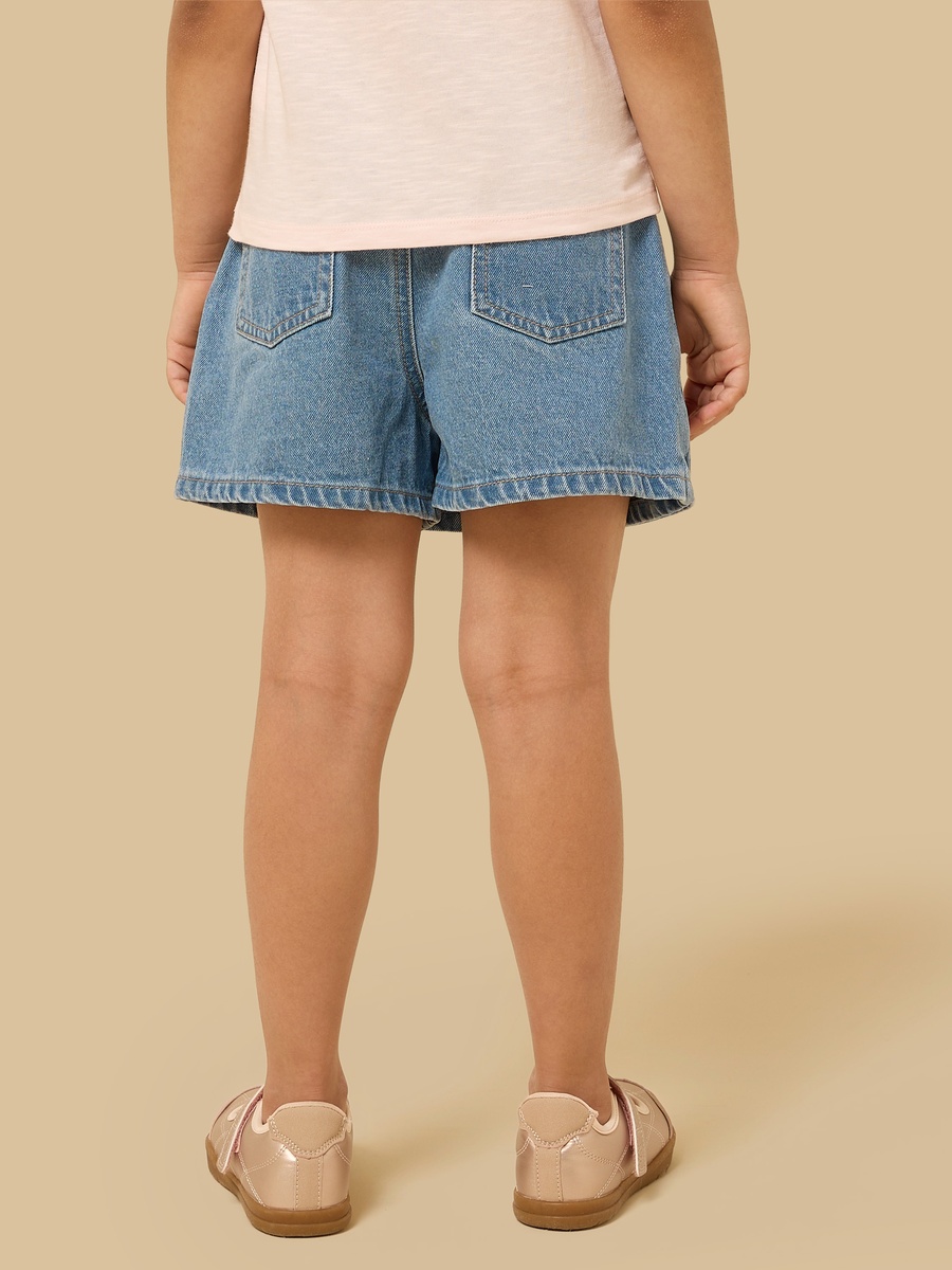Minnie and Daisy Print Denim Wrap Skort