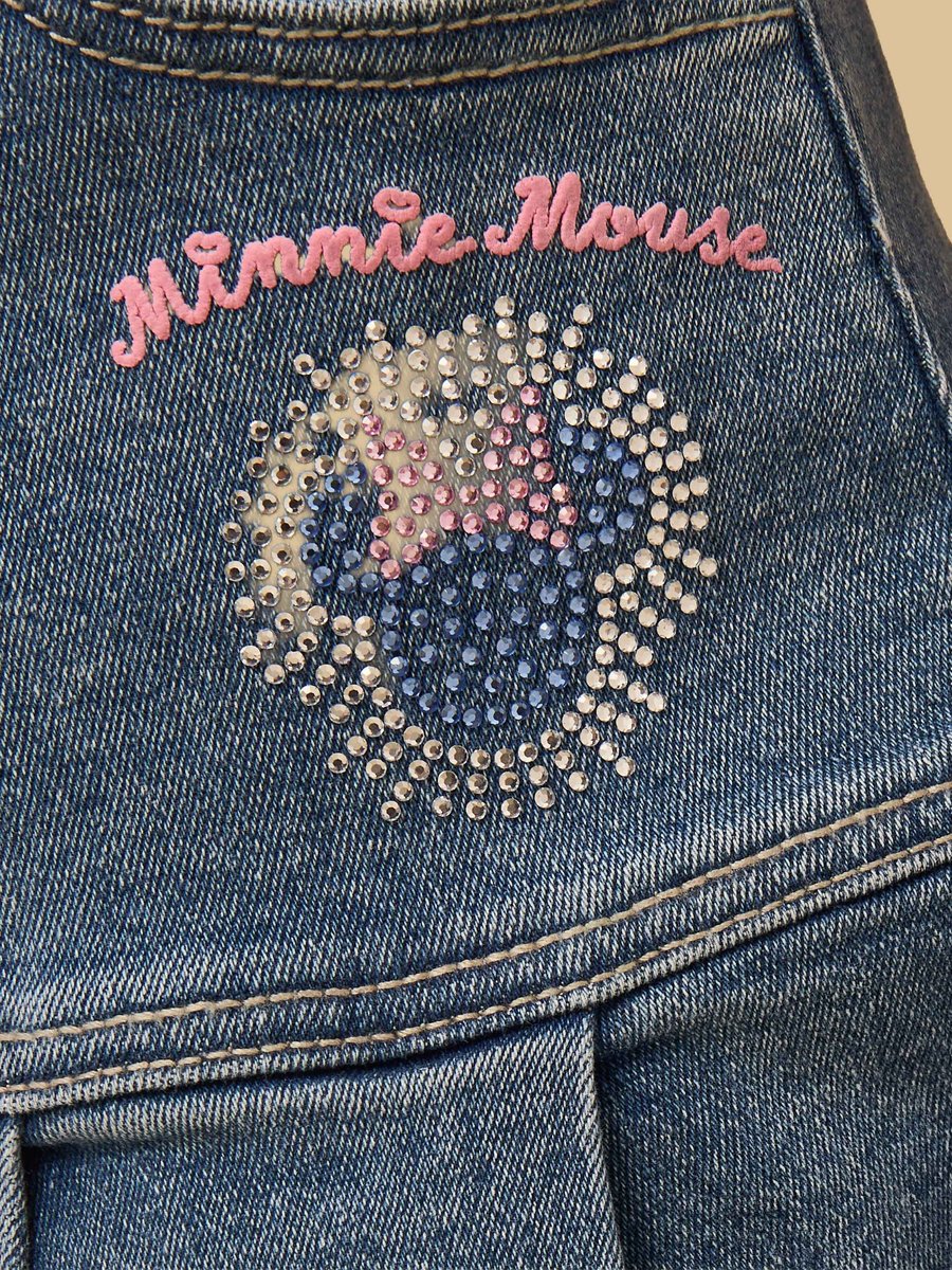 Minnie Mouse Embellished Cotton Denim Skirt