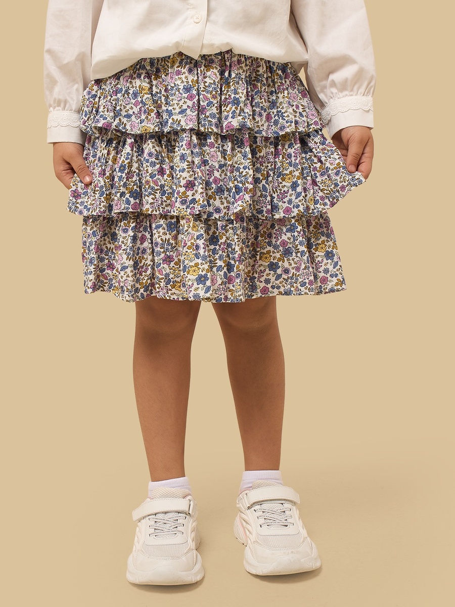 Floral Print Tiered Skirt