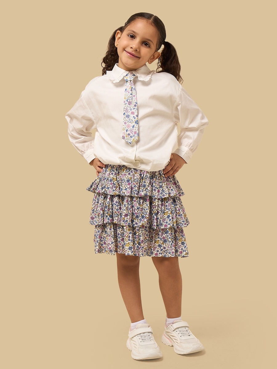 Floral Print Tiered Skirt