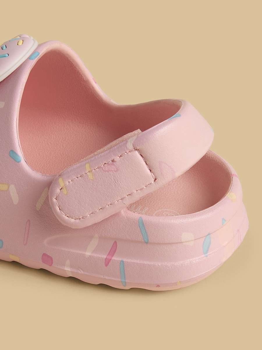 Ice Cream Cone Applique Slides with Hook and Loop Closure