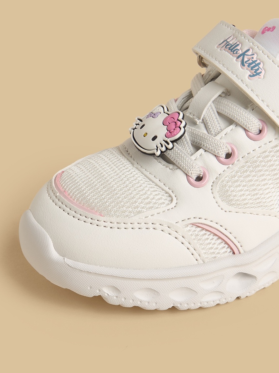 Hello Kitty Applique Sports Shoes with Hook and Loop Closure