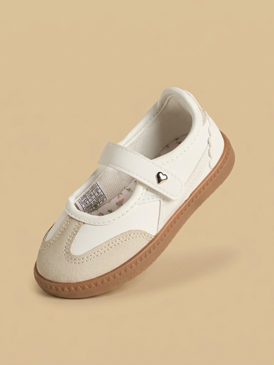 Panelled Sneakerina with Hook and Loop Closure
