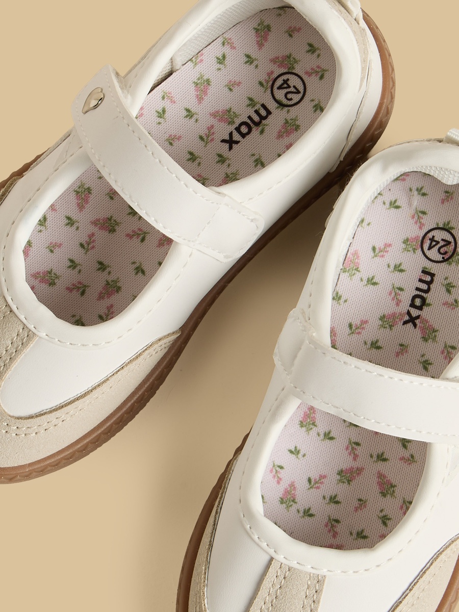 Panelled Sneakerina with Hook and Loop Closure