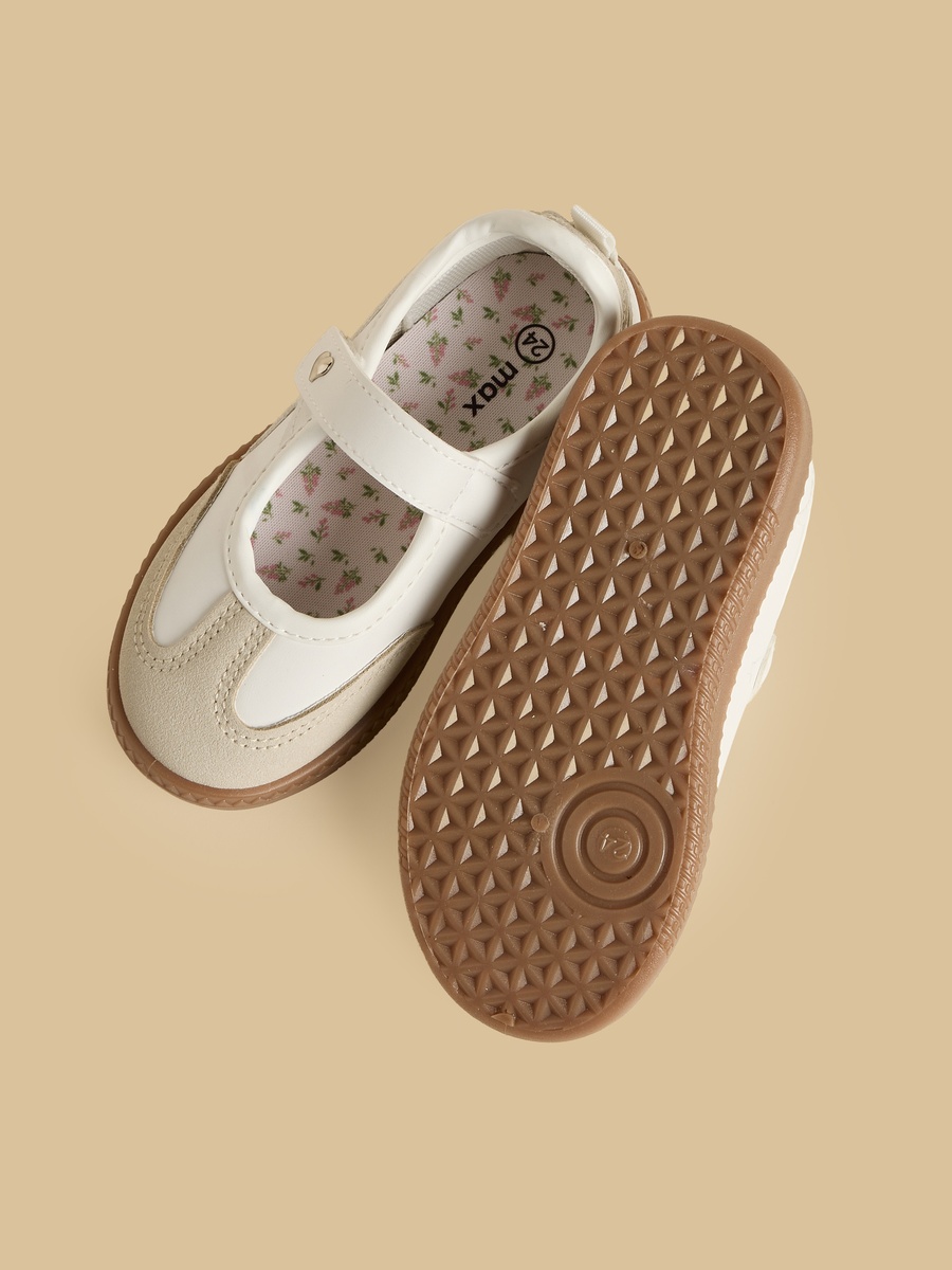 Panelled Sneakerina with Hook and Loop Closure