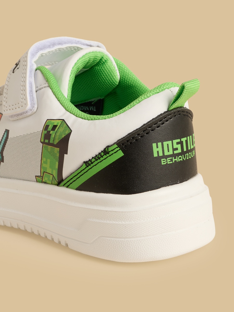 Minecraft Print Sports Shoes with Hook and Loop Closure
