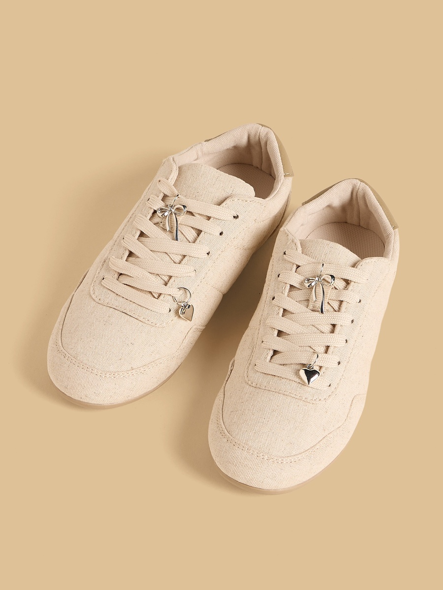 Charm Accent Sneakers with Lace-Up Closure