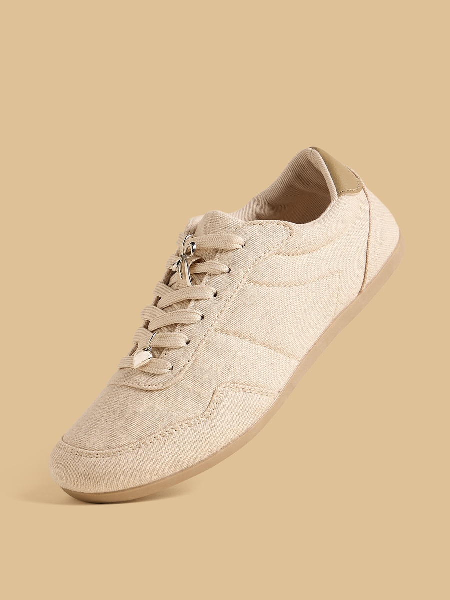 Charm Accent Sneakers with Lace-Up Closure