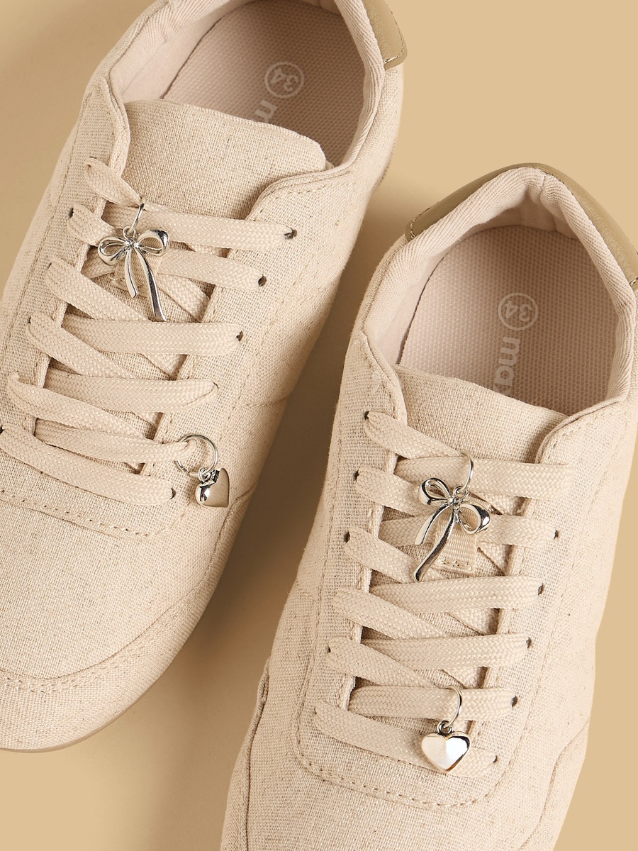Charm Accent Sneakers with Lace-Up Closure