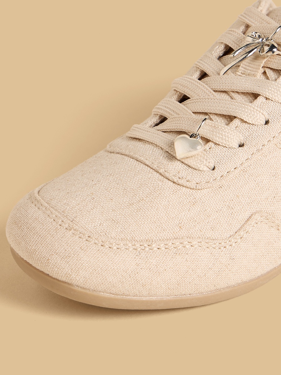 Charm Accent Sneakers with Lace-Up Closure
