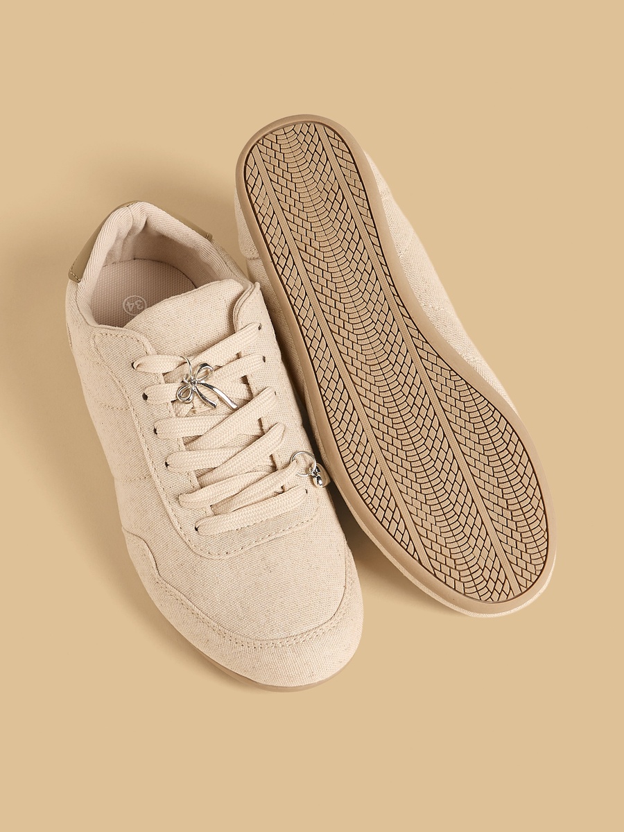 Charm Accent Sneakers with Lace-Up Closure