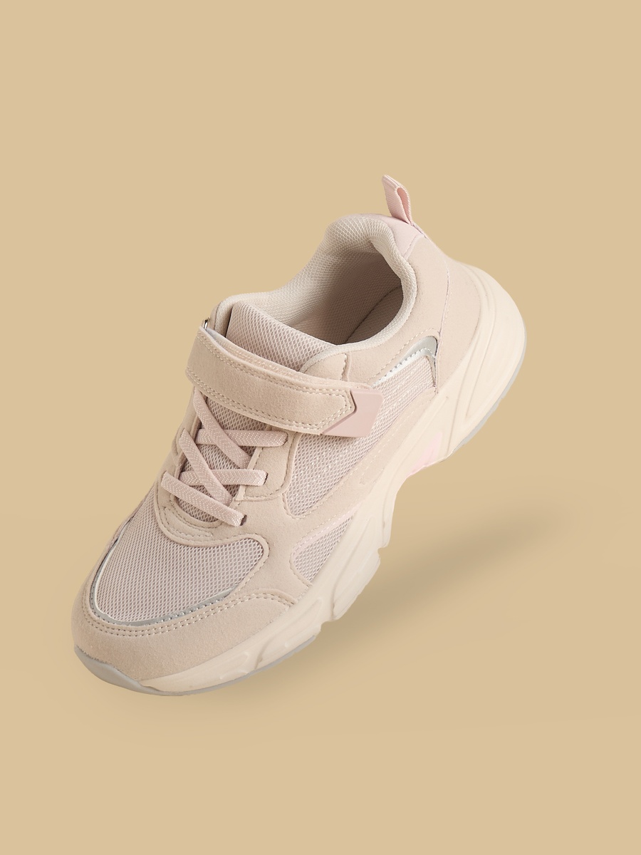 Panelled Sports Shoes with Hook and Loop Closure