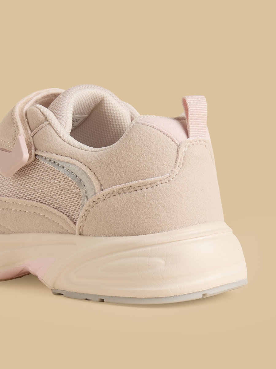 Panelled Sports Shoes with Hook and Loop Closure