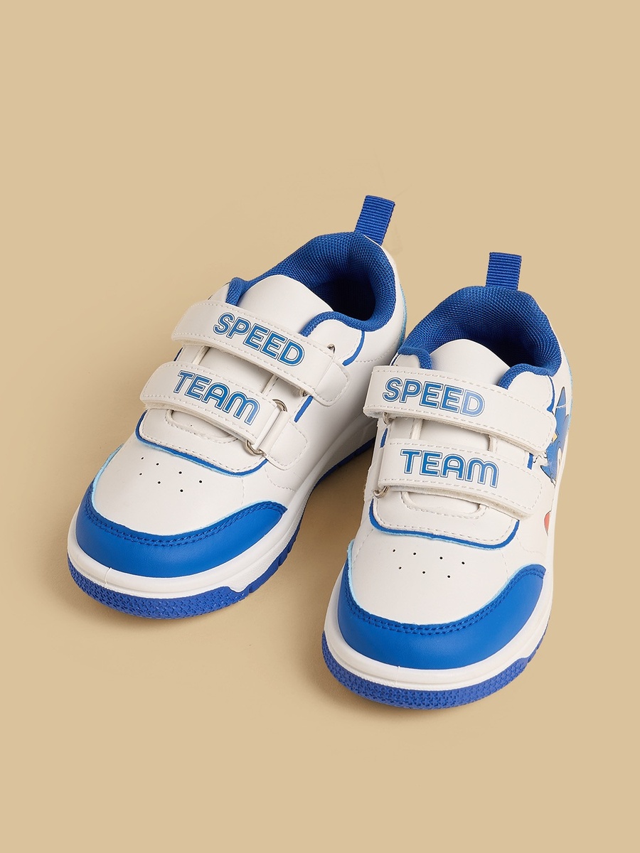 Sonic the Hedgehog Print Sports Shoes with Hook and Loop Closure