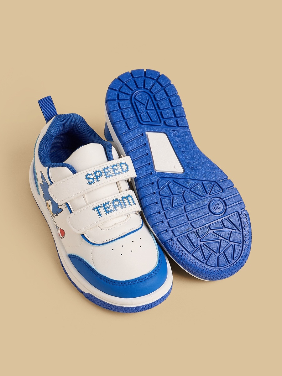 Sonic the Hedgehog Print Sports Shoes with Hook and Loop Closure
