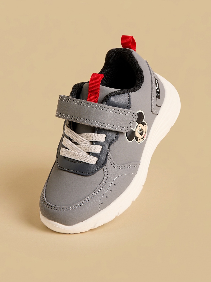Mickey Mouse Accent Sports Shoes with Hook and Loop Closure