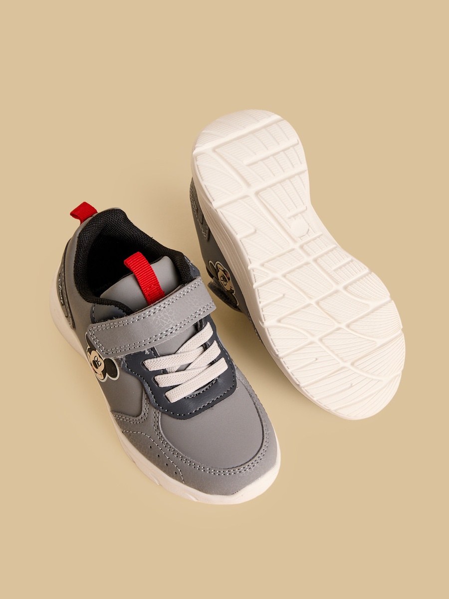 Mickey Mouse Accent Sports Shoes with Hook and Loop Closure