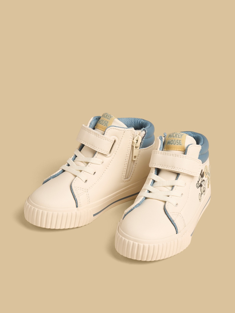 Mickey Mouse High Top Sneakers with Hook and Loop Closure