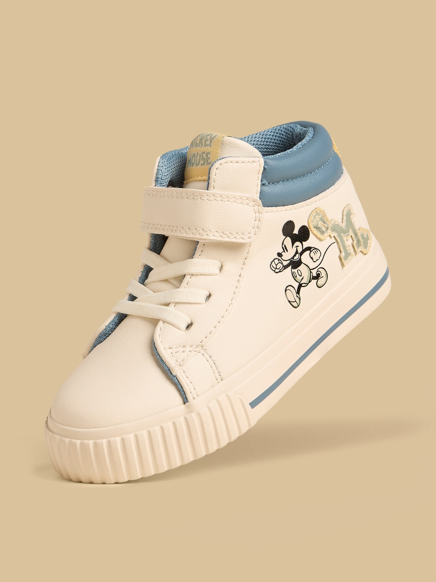 Mickey Mouse High Top Sneakers with Hook and Loop Closure