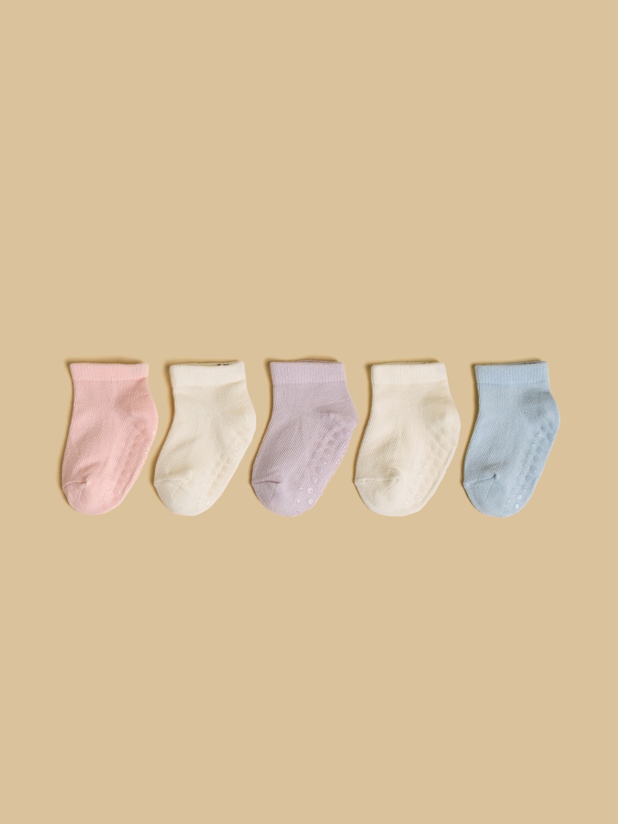 Pack of 5 - Textured Anti-Skid Ankle Length Socks
