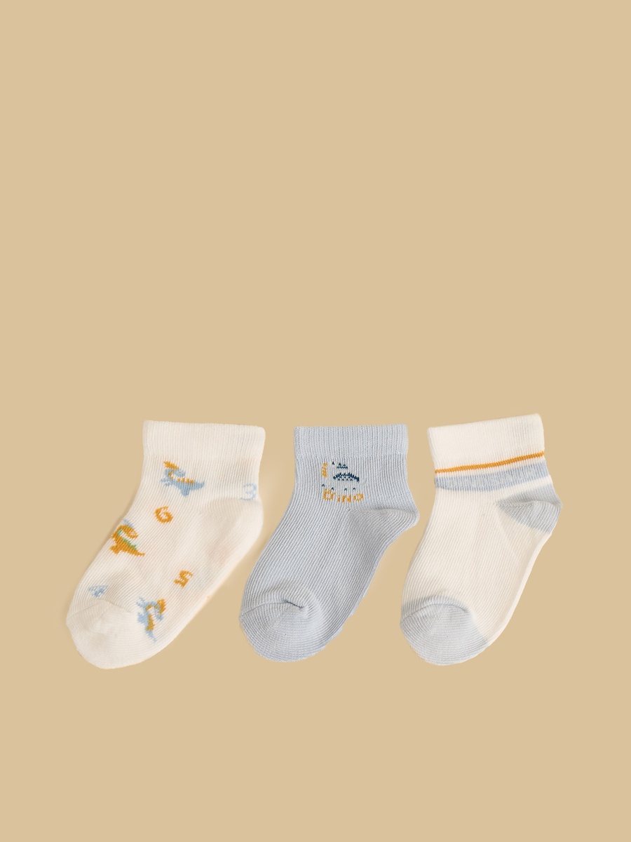 Pack of 3 - Dinosaur Print Ankle Length Socks