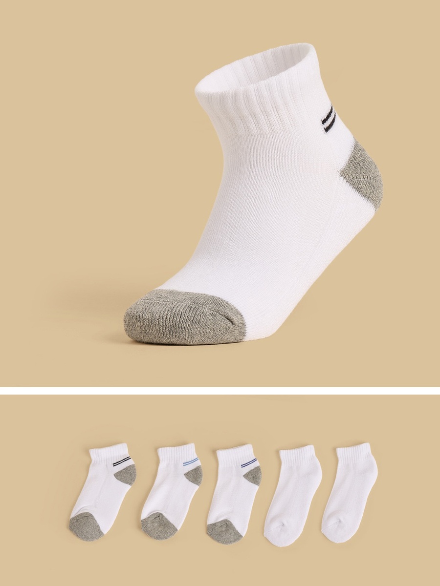 Pack of 5 - Assorted Half Terry Ankle Length Sports Socks