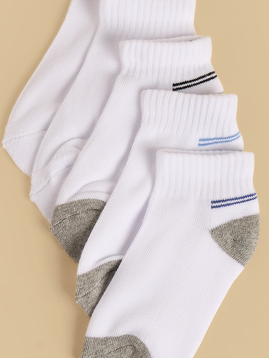Pack of 5 - Assorted Half Terry Ankle Length Sports Socks