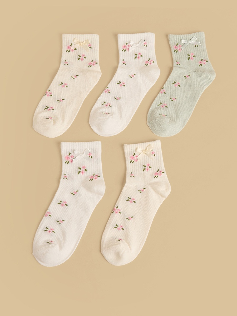 Pack of 5 - Floral Print Ankle Length Socks