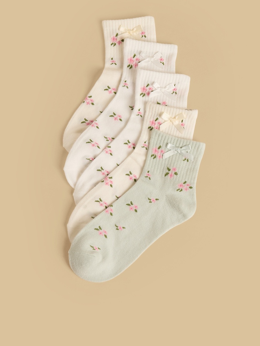 Pack of 5 - Floral Print Ankle Length Socks
