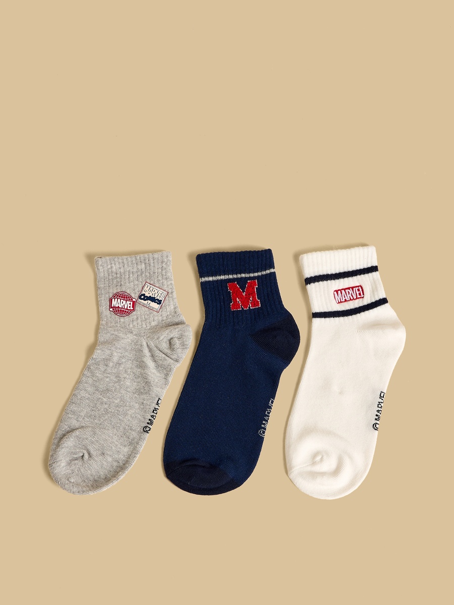 Pack of 3 - Marvel Print Ankle Length Socks