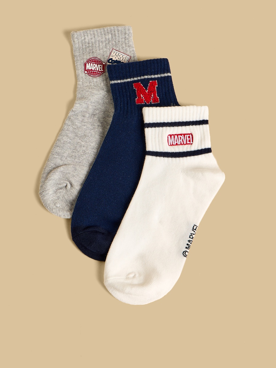 Pack of 3 - Marvel Print Ankle Length Socks