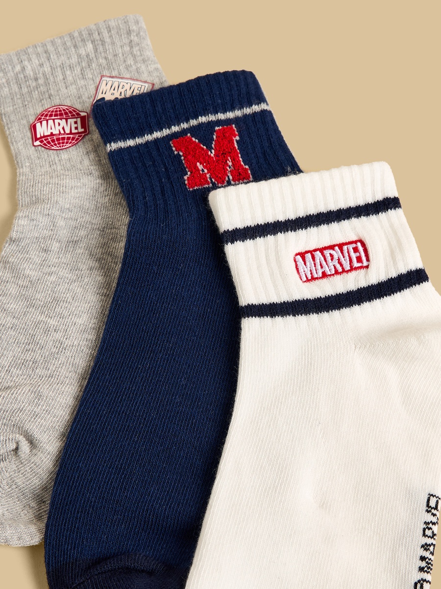 Pack of 3 - Marvel Print Ankle Length Socks