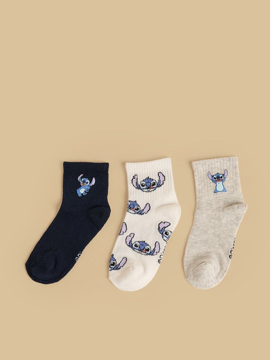 Pack of 3 - Stitch Ankle Length Socks