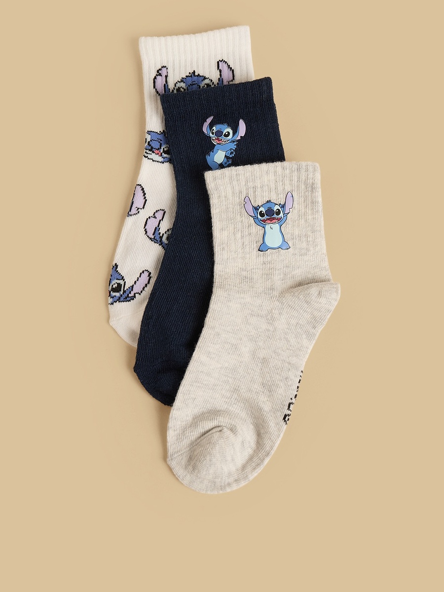 Pack of 3 - Stitch Ankle Length Socks