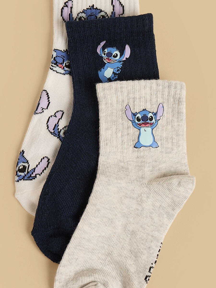 Pack of 3 - Stitch Ankle Length Socks