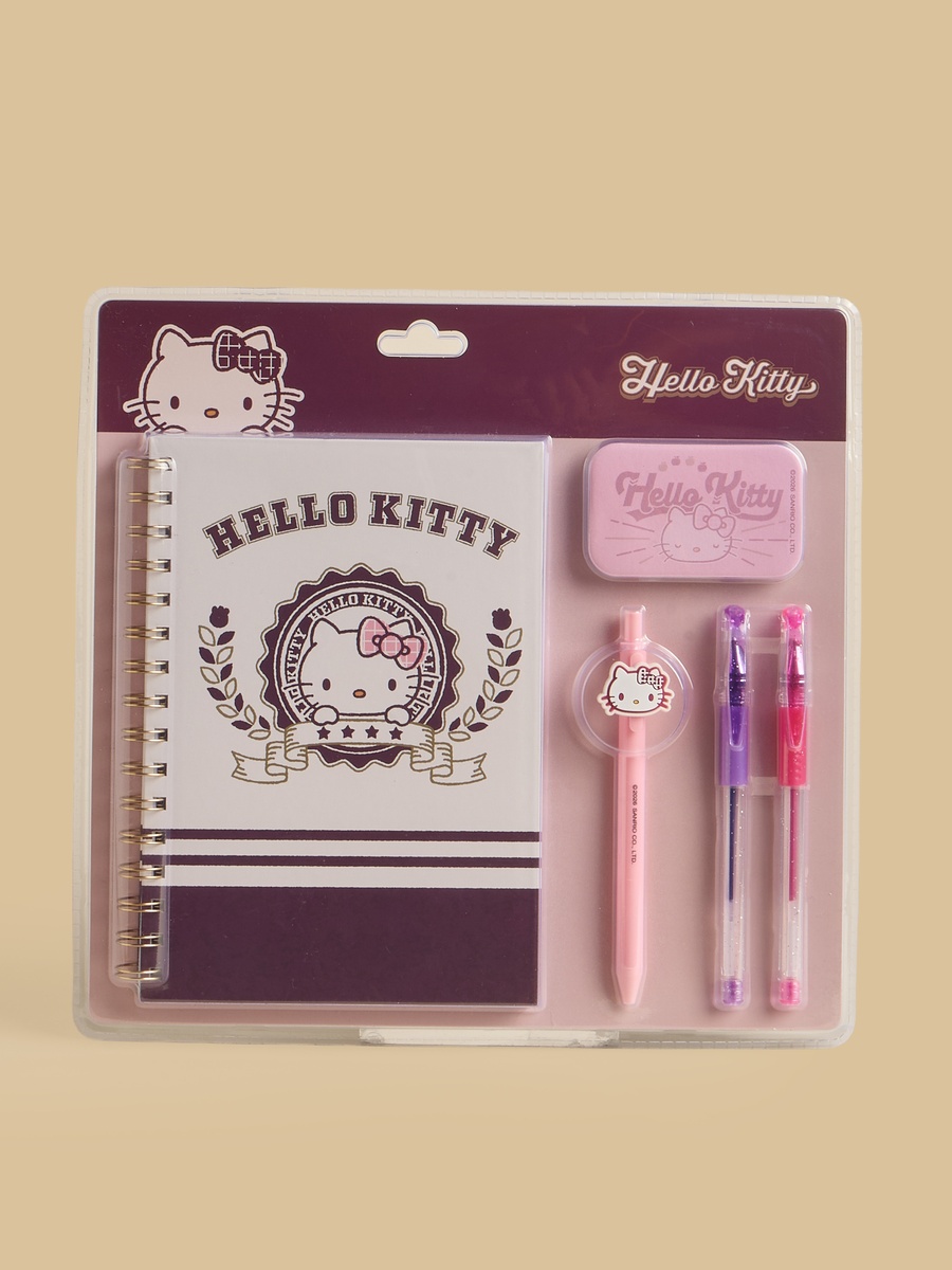 Hello Kitty Print 5-Piece Stationery Set