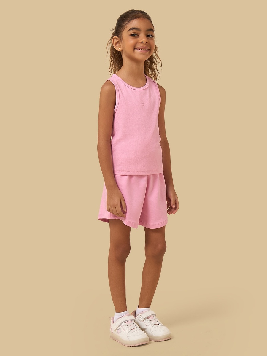 Pack of 2 - Heart Embroidered Ribbed Tank Top