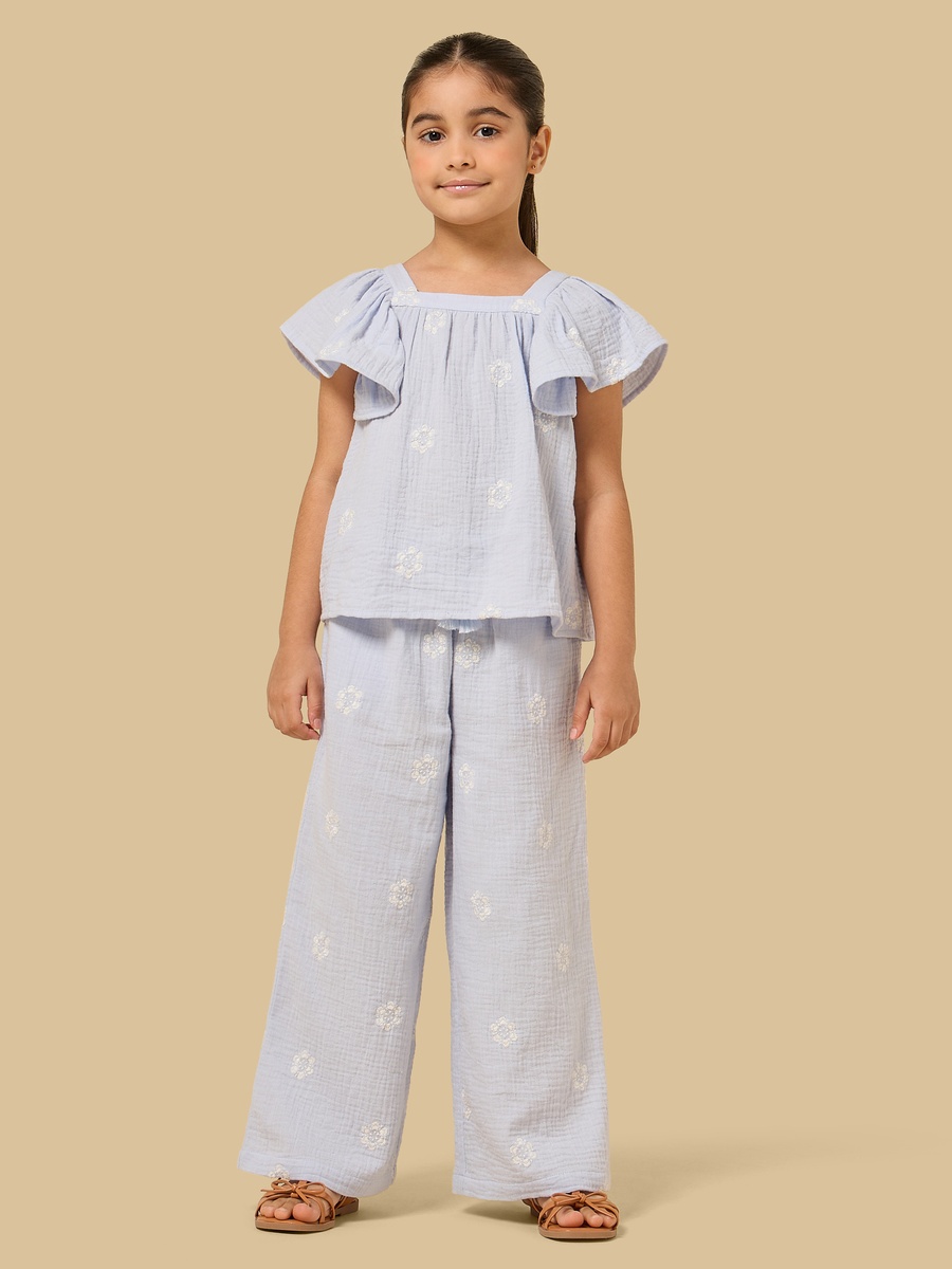 Embroidered Linen Blend Top
