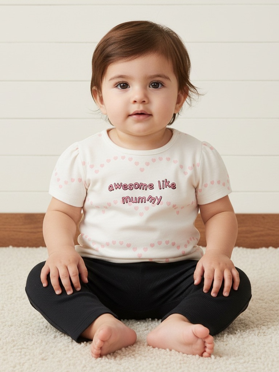 Slogan Print Cotton Top
