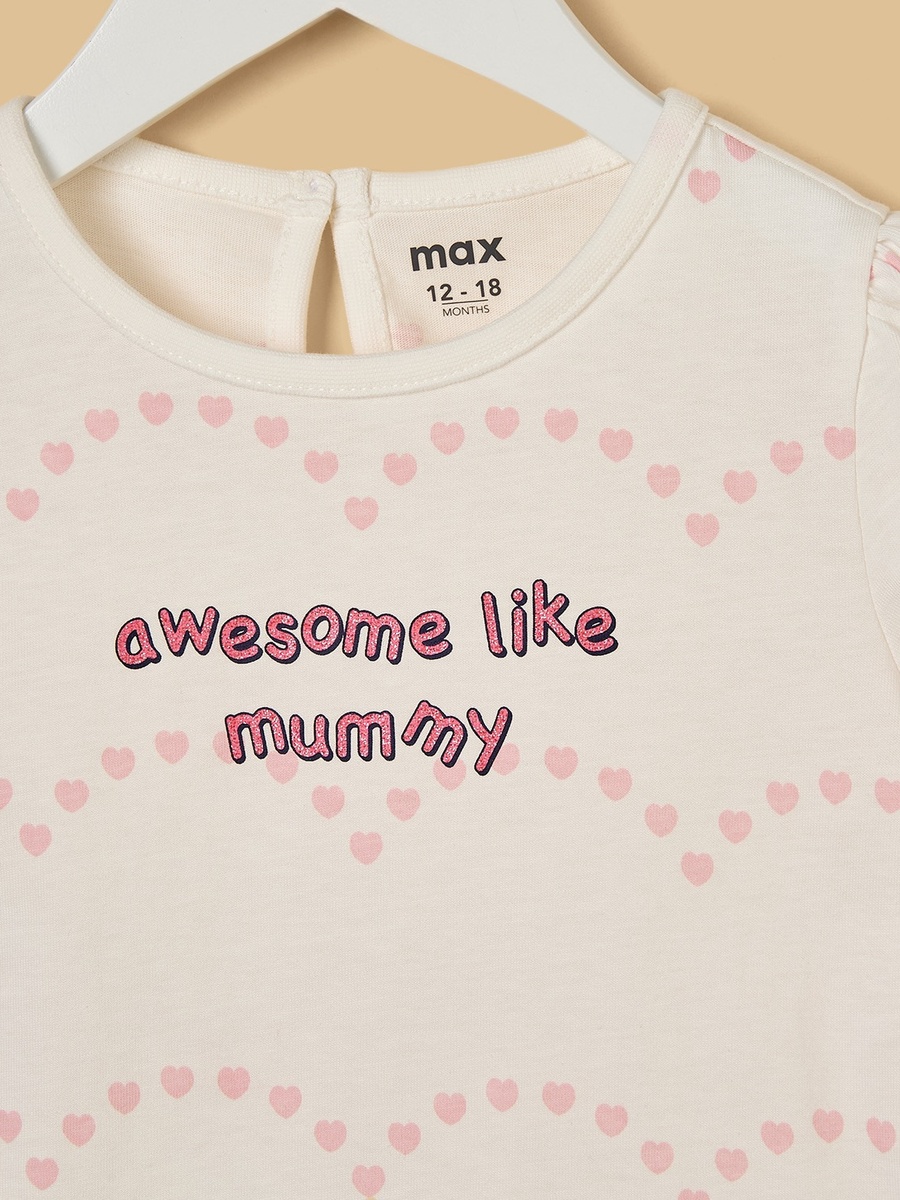 Slogan Print Cotton Top
