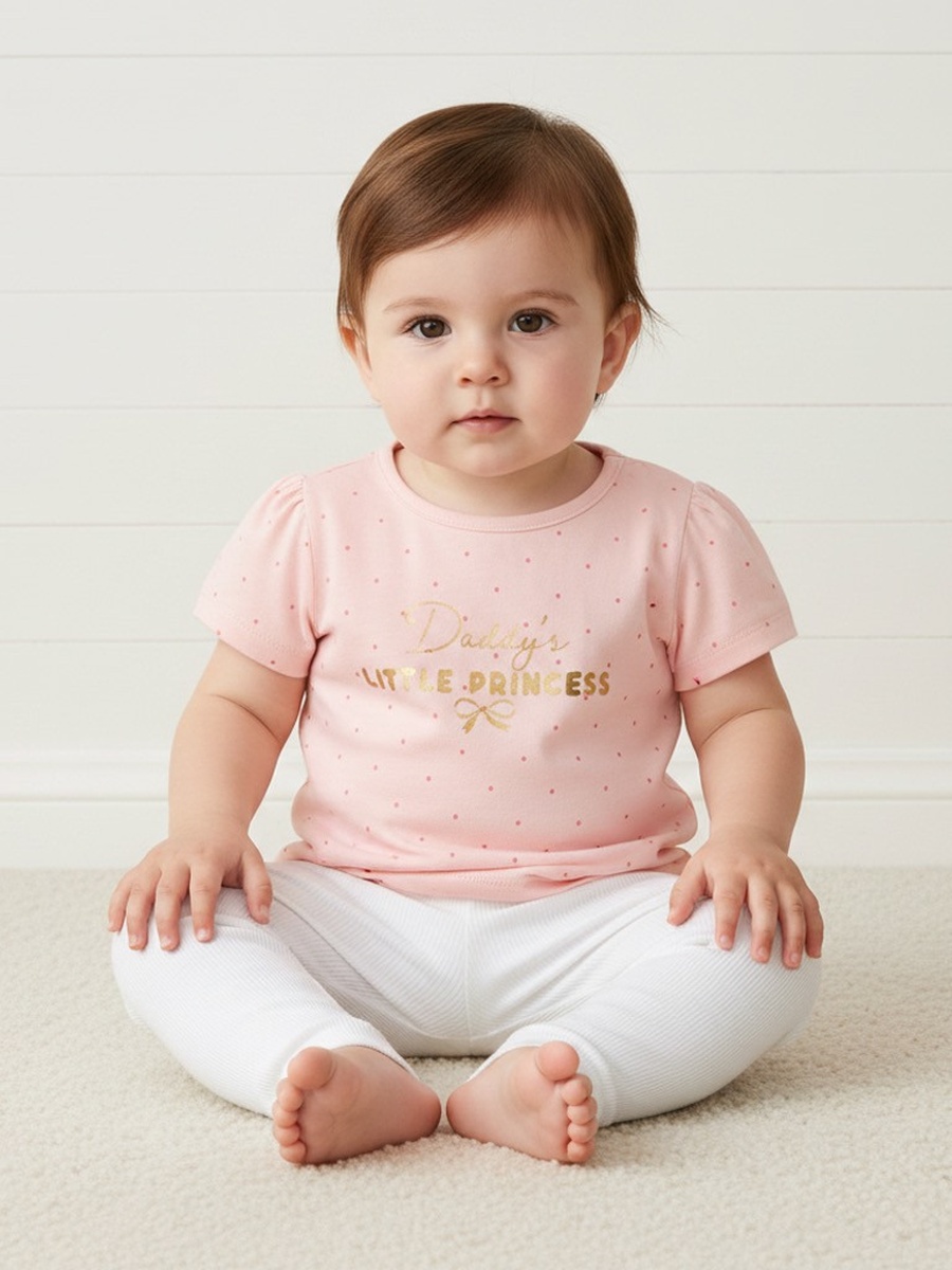 Slogan Print Cotton Top