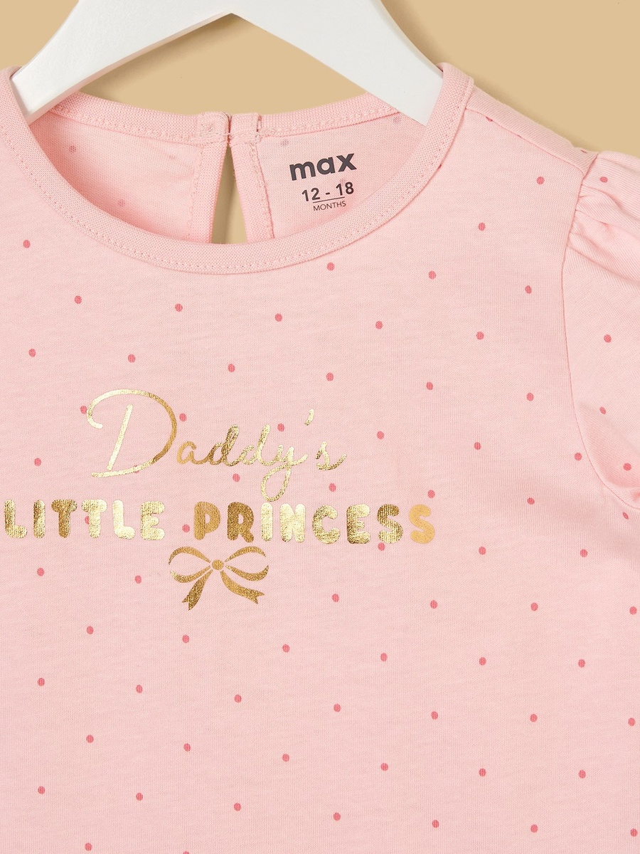 Slogan Print Cotton Top