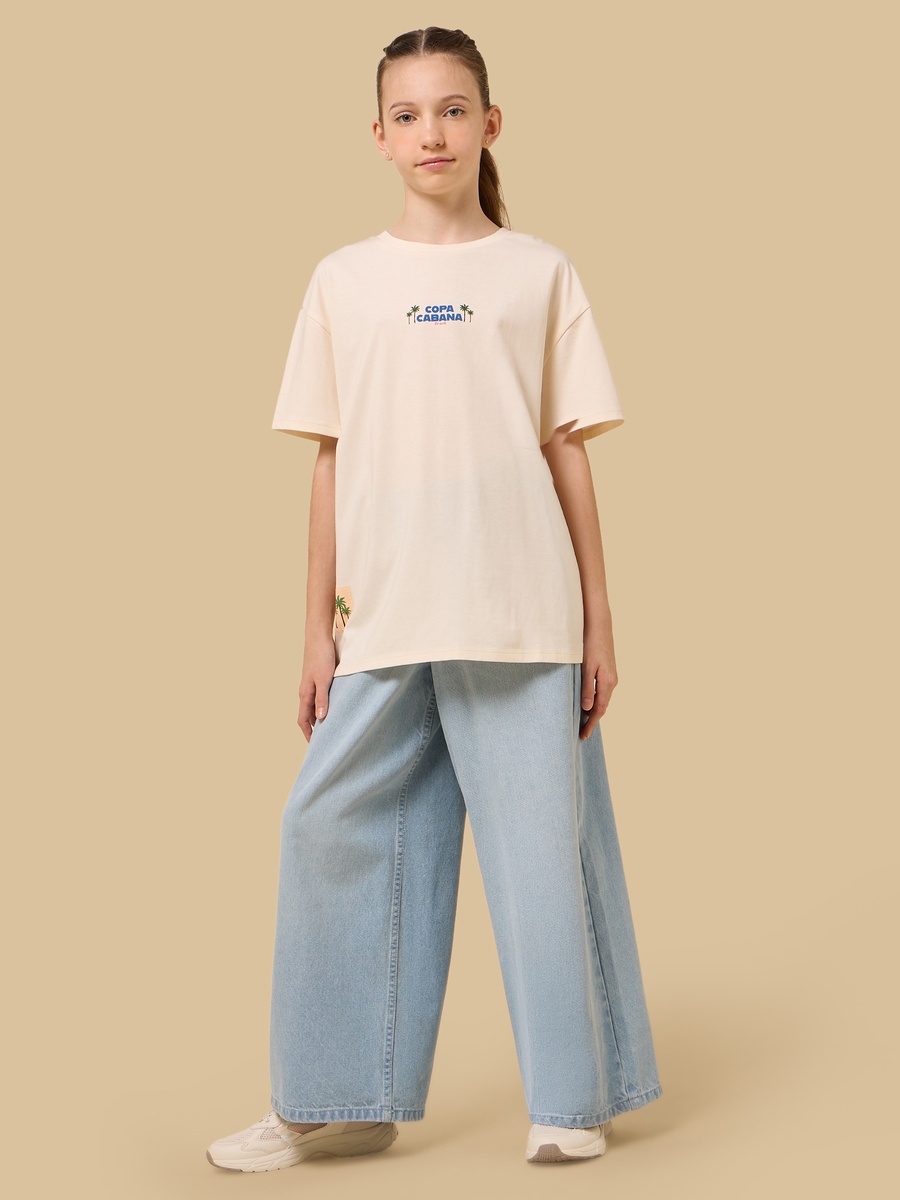 Copa Cabana Print Oversized Cotton T-Shirt