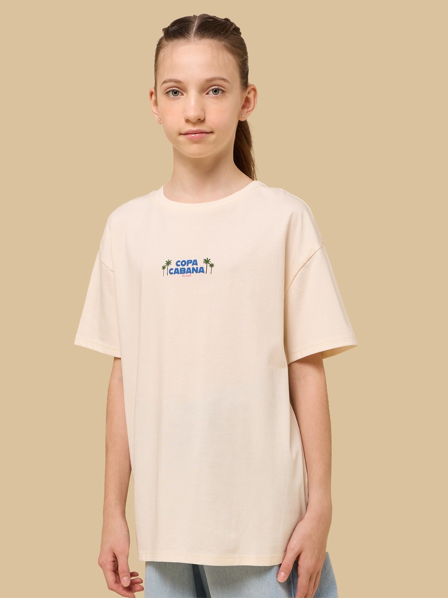 Copa Cabana Print Oversized Cotton T-Shirt