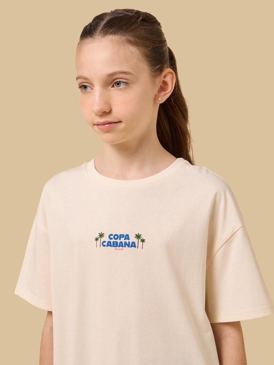 Copa Cabana Print Oversized Cotton T-Shirt