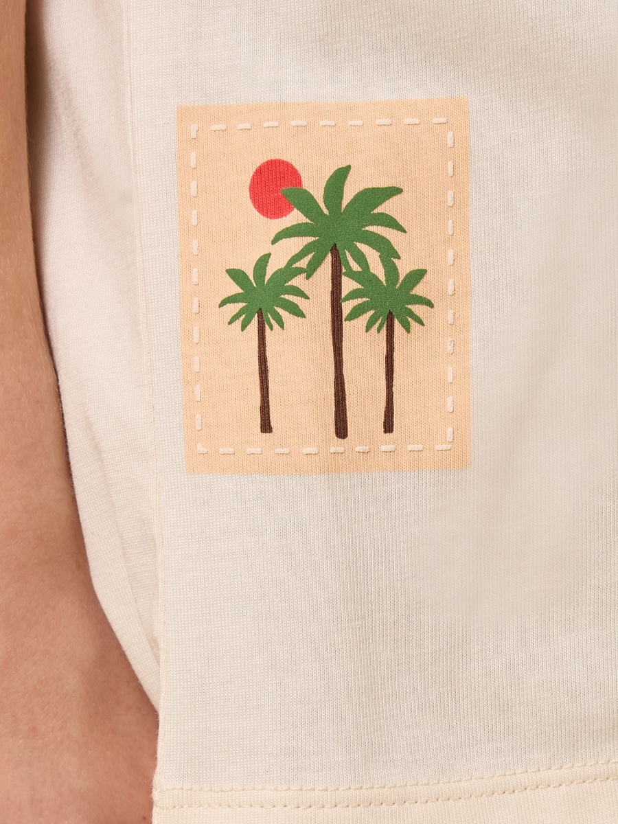 Copa Cabana Print Oversized Cotton T-Shirt