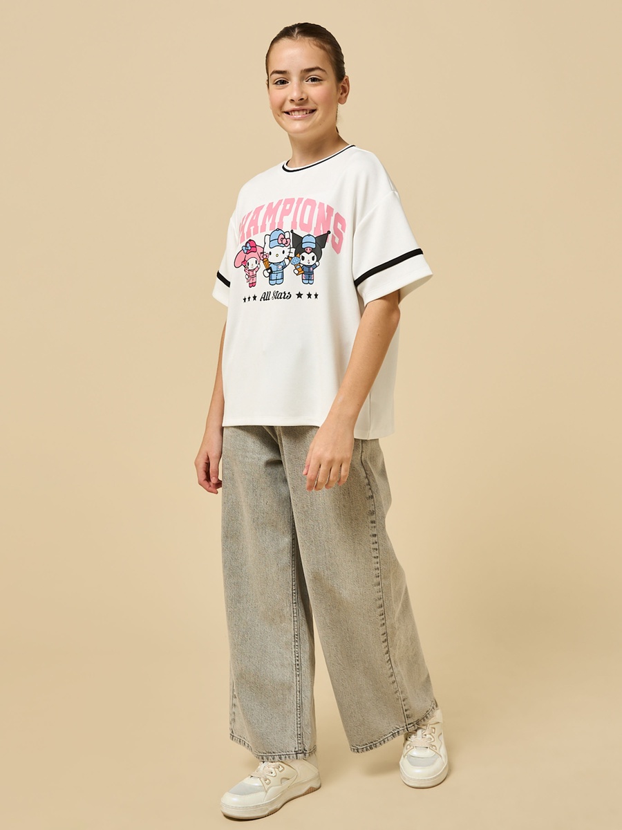 Hello Kitty and Friends Print Oversized Cotton T-Shirt