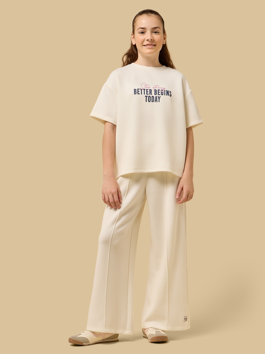 Slogan Print Oversized Cotton T-Shirt