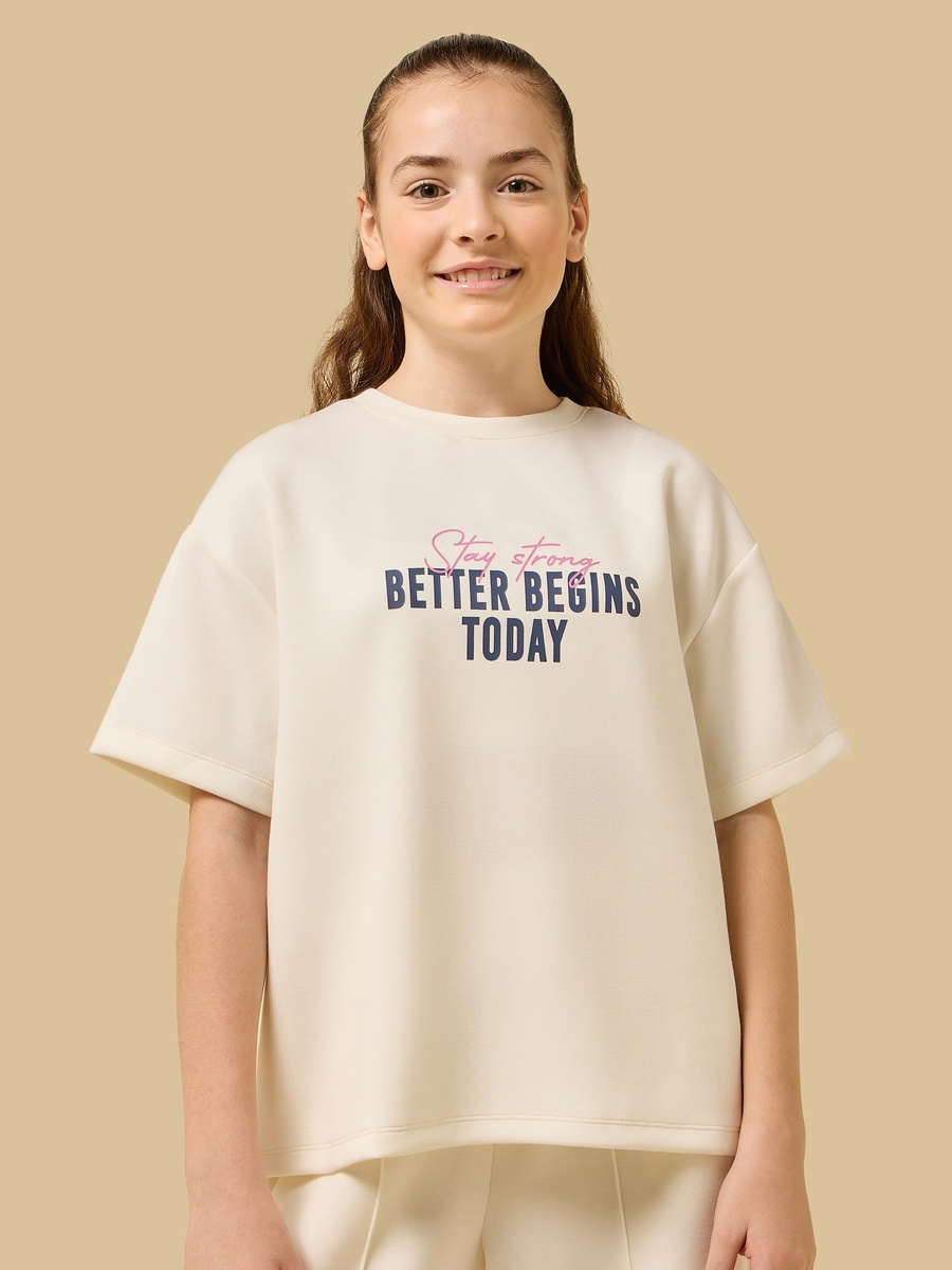 Slogan Print Oversized Cotton T-Shirt
