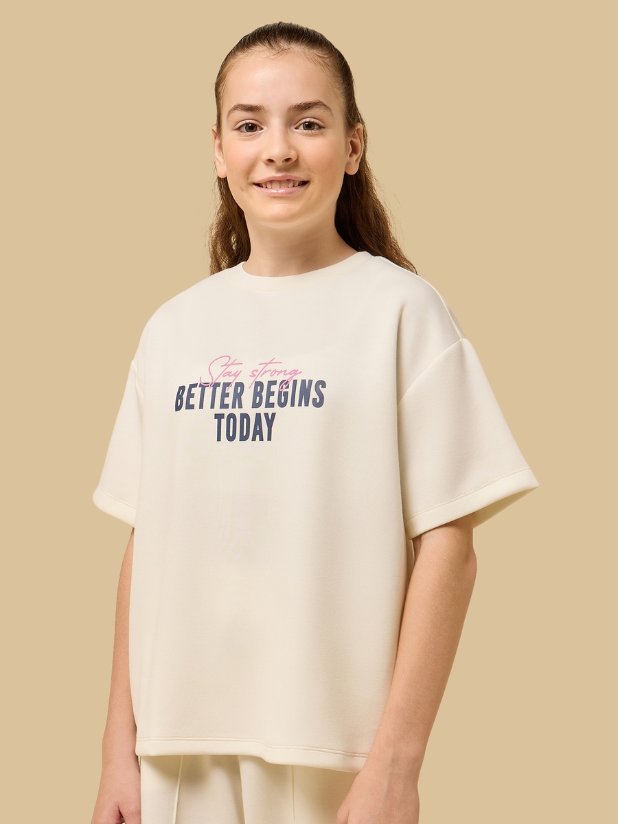 Slogan Print Oversized Cotton T-Shirt